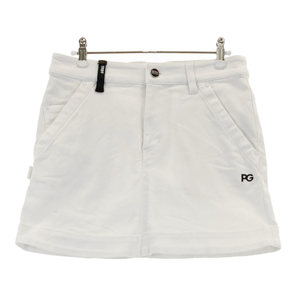 PEARLY GATES パーリーゲイツ コットン混 ストレッチスカート ホワイト系 0 【中古】ゴルフウェア レデ..