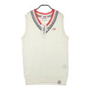JACK BUNNY ジャックバニー リネン混 ニットベスト ホワイト系 2 【中古】ゴルフウェア レディース