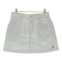 LE COQ GOLF ルコックゴルフ スカート ストライプ柄 グレー系 9 【中古】ゴルフウェア レディース(4)