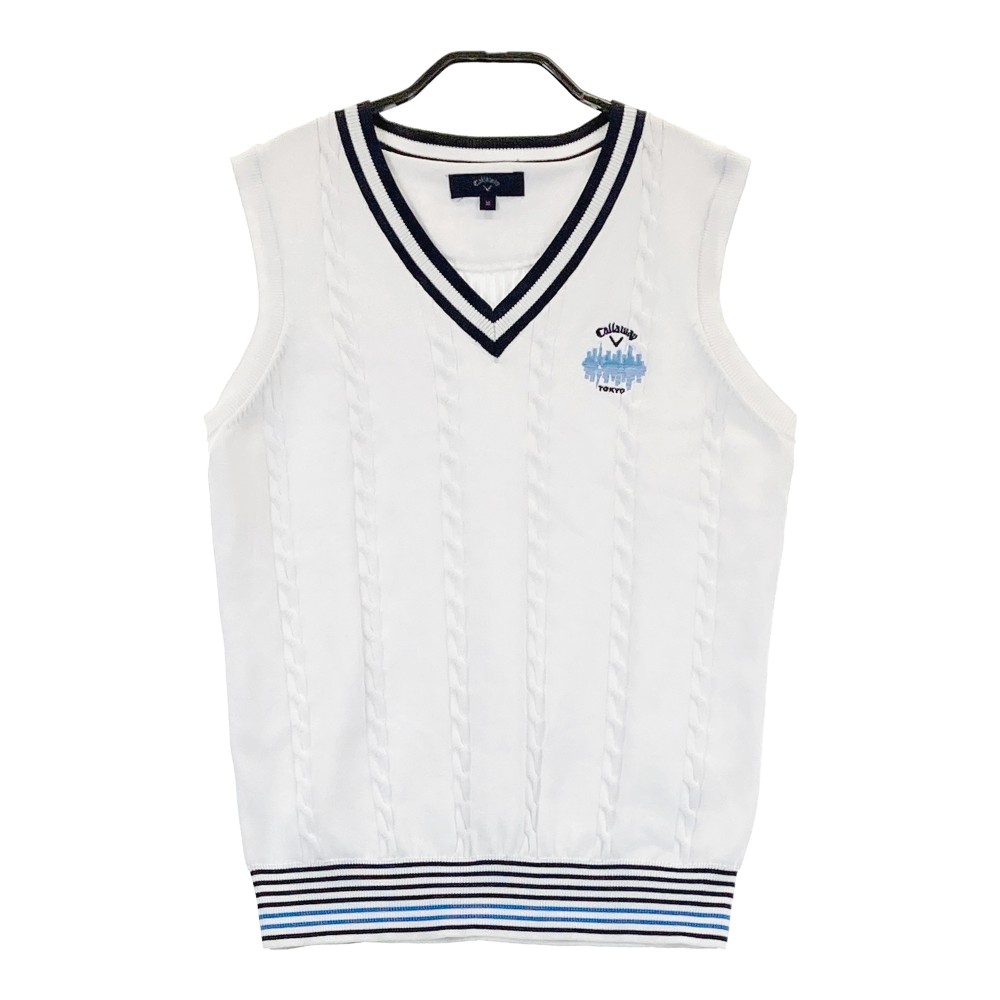 CALLAWAY キャロウェイ ニットベスト ホワイト系 M 【中古】ゴルフウェア レディース