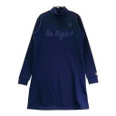 23区GOLF ニジュウサンクゴルフ ハイネック 裏起毛 長袖ワンピース ネイビー系 S〜M 【中古】ゴルフウェア レディース