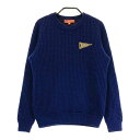 BEAMS GOLF ビームスゴルフ 裏地付 ニットセーター ウール混 チェック柄 ネイビー系 M 【中古】ゴルフウェア レディース