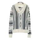 ROSASEN ロサーセン ショールカラー ニット セーター ホワイト系 M 【中古】ゴルフウェア レディース