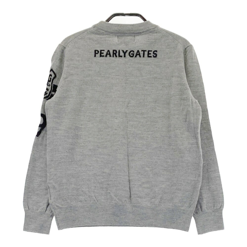 PEARLY GATES パーリーゲイツ 長袖 ニットセーター グレー系 1 【中古】ゴルフウェア レディース
