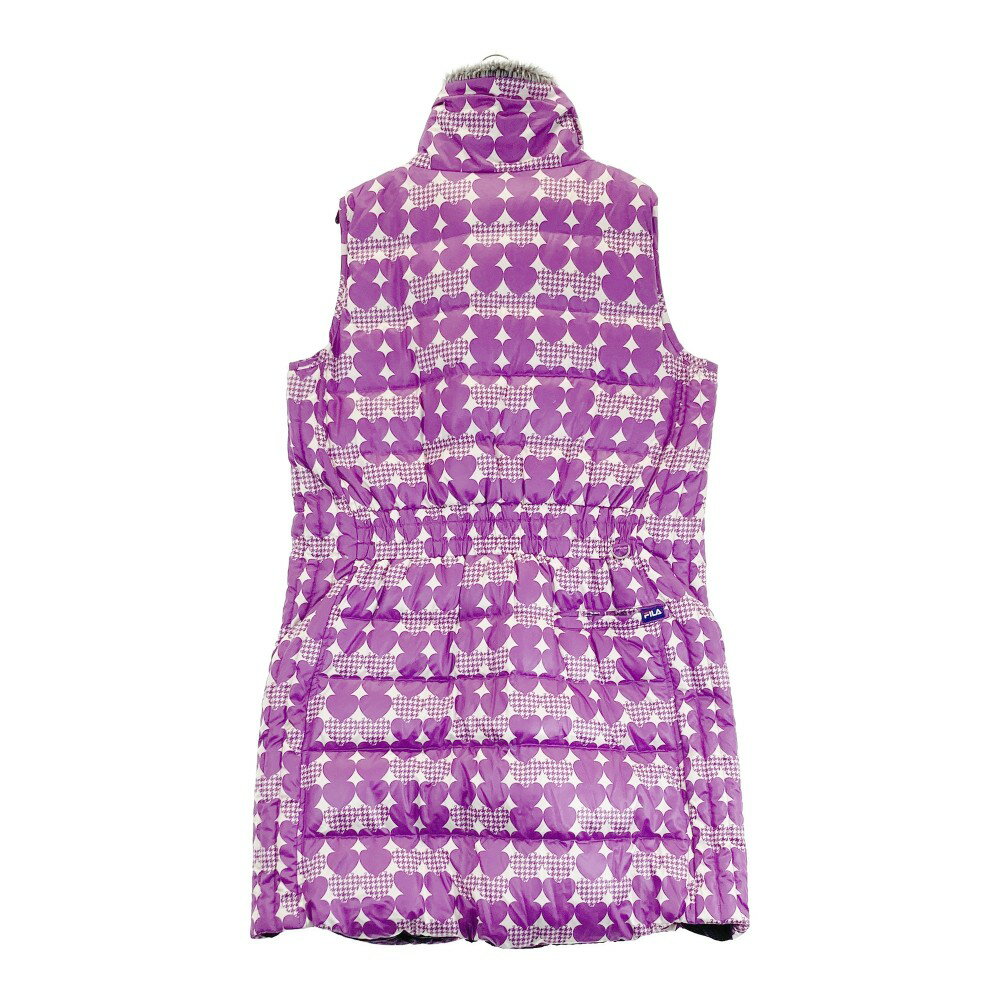 FILA GOLF フィラゴルフ ダウン ノースリーブワンピース 総柄 パープル系 L 【中古】ゴルフウェア レディース
