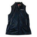 marie claire sport マリクレール スポール 裏起毛 フルジップ ノースリーブベスト 総柄 ブラック系 L 【中古】ゴルフウェア レディース