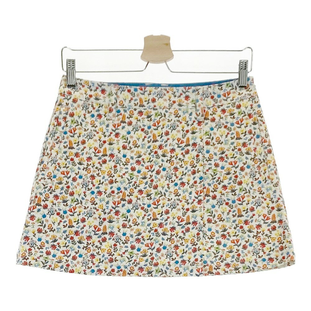 JACK BUNNY ジャックバニー インナー付 ストレッチスカート 花 総柄 ホワイト系 1 【中古】ゴルフウェア レディース