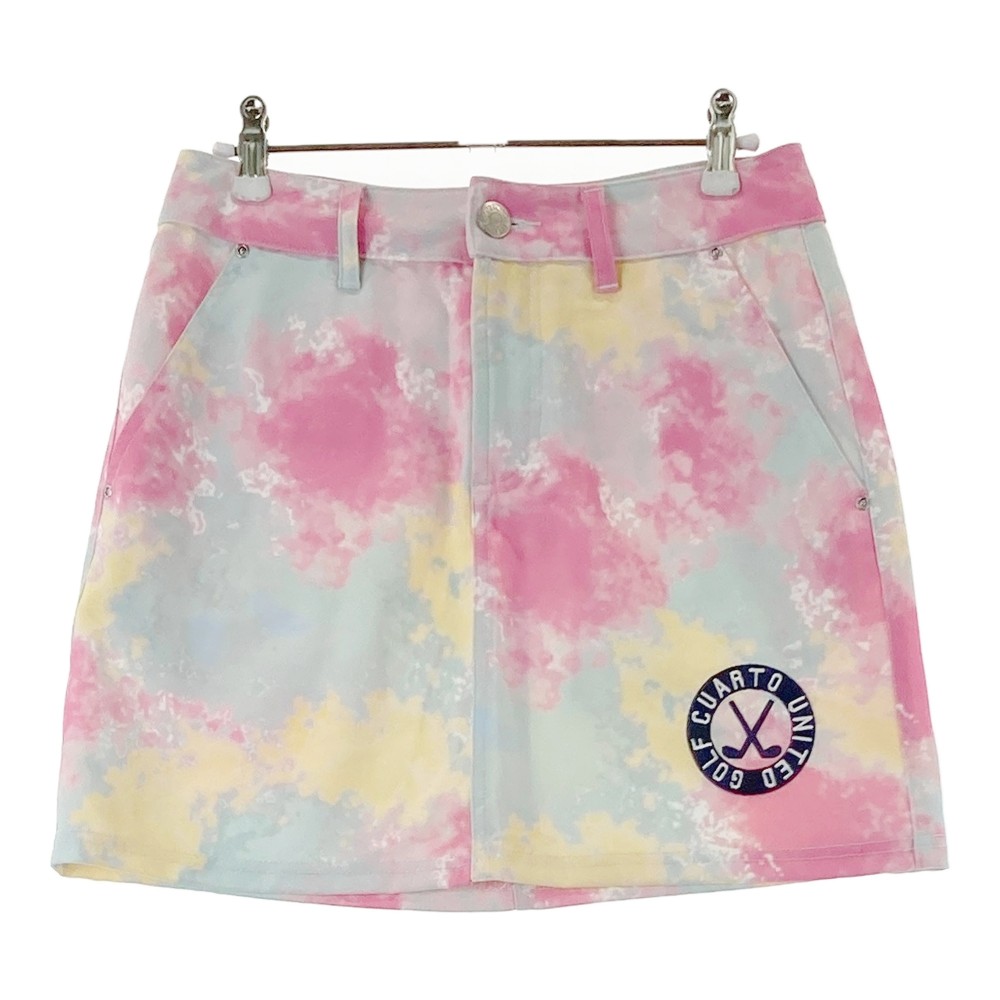 CUARTO UNITED クアルトユナイテッド ストレッチスカート タイダイ柄 ブルー系 M 【中古】ゴルフウェア..