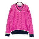 CALLAWAY キャロウェイ Vネック ニットセーター ピンク系 L 【中古】ゴルフウェア レディース
