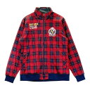 FILA GOLF フィラゴルフ ジップジャケット チェック柄 レッド系 L 【中古】ゴルフウェア レディース