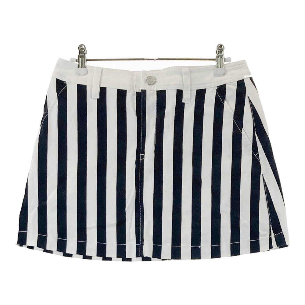 JACK BUNNY ジャックバニー インナー付 スカート ストライプ柄 ホワイト系 1 【中古】ゴルフウェア レディース
