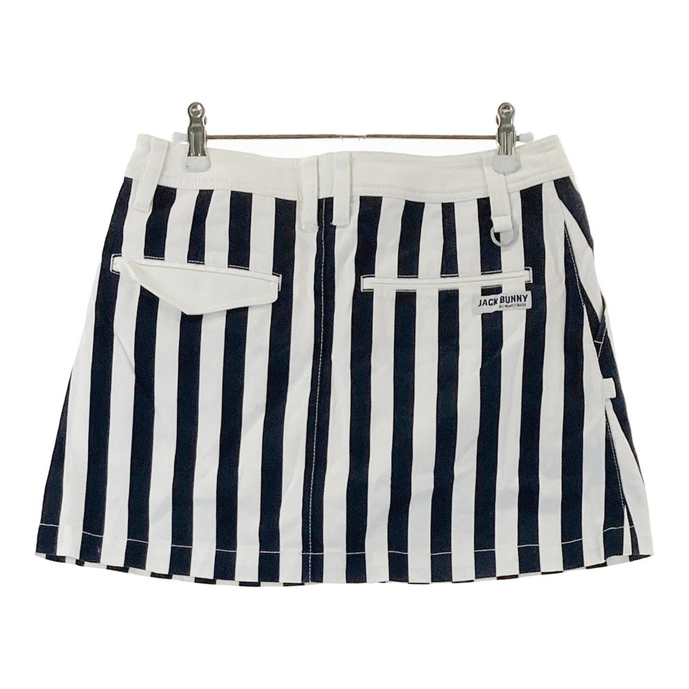 JACK BUNNY ジャックバニー インナー付 スカート ストライプ柄 ホワイト系 1 【中古】ゴルフウェア レディース