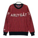 PEARLY GATES パーリーゲイツ カシミヤ クルーネック ニットセーター チェック柄 ピンク系 0 【中古】ゴルフウェア レディース