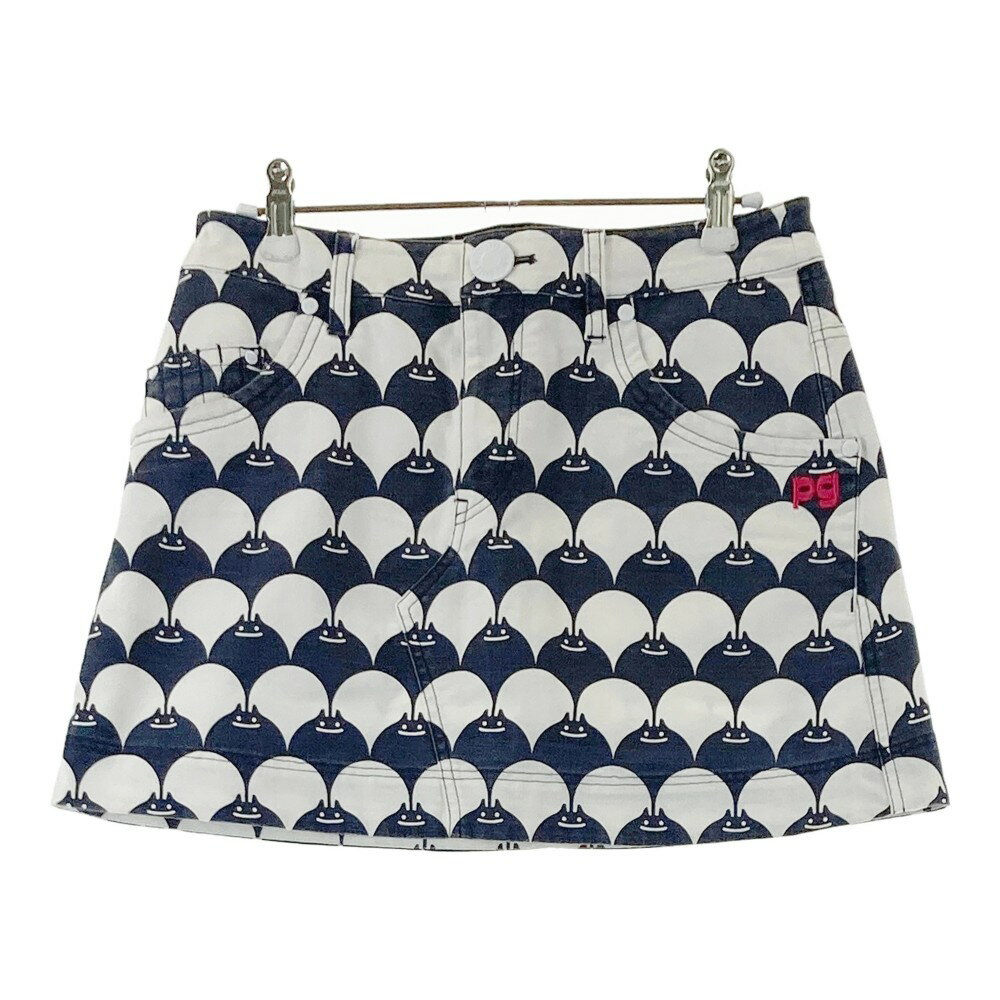 PEARLY GATES パーリーゲイツ ストレッチスカート 総柄 ホワイト系 0 【中古】ゴルフウェア レディース