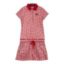 FILA GOLF フィラゴルフ 半袖ポロ ワンピース チェック柄 レッド系 M 【中古】ゴルフウェア レディース