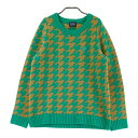 PEARLY GATES パーリーゲイツ 長袖ニットセーター 千鳥柄 グリーン系 1 【中古】ゴルフウェア レディース