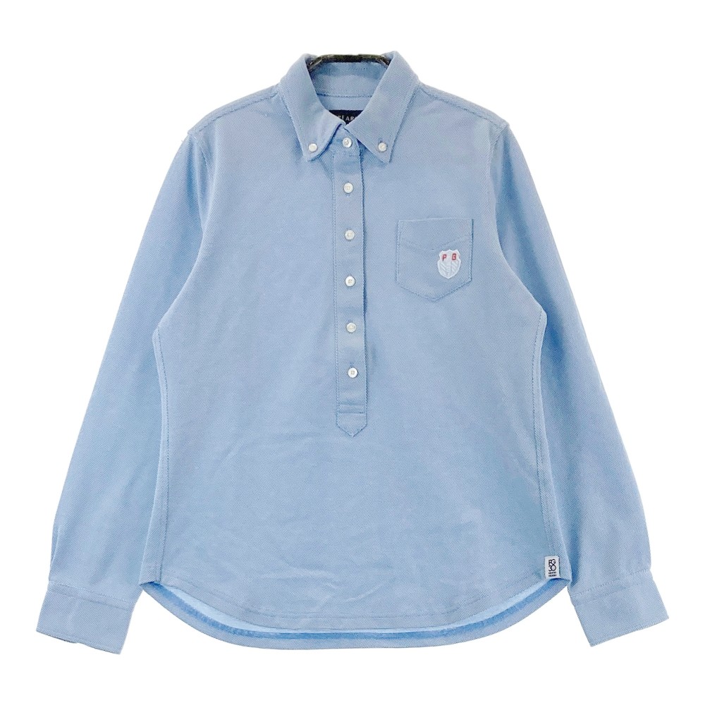 PEARLY GATES パーリーゲイツ 30周年 長袖ポロシャツ ブルー系 0 【中古】ゴルフウェア レディース