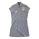 ZOY ゾーイ 半袖ワンピース ボタンダウン ストライプ柄 ネイビー系 38 【中古】ゴルフウェア レディース