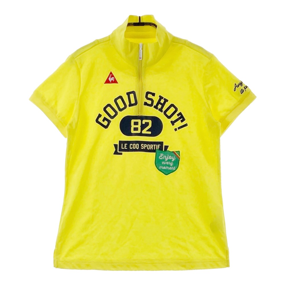 LE COQ GOLF ルコックゴルフ 半袖ハーフジップTシャツ イエロー系 M 【中古】ゴルフウェア レディース