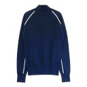 J.LINDEBERG ジェイリンドバーグ ウール ハイネック ニットセーター 袖ロゴ ネイビー系 XS 【中古】ゴルフウェア レディース