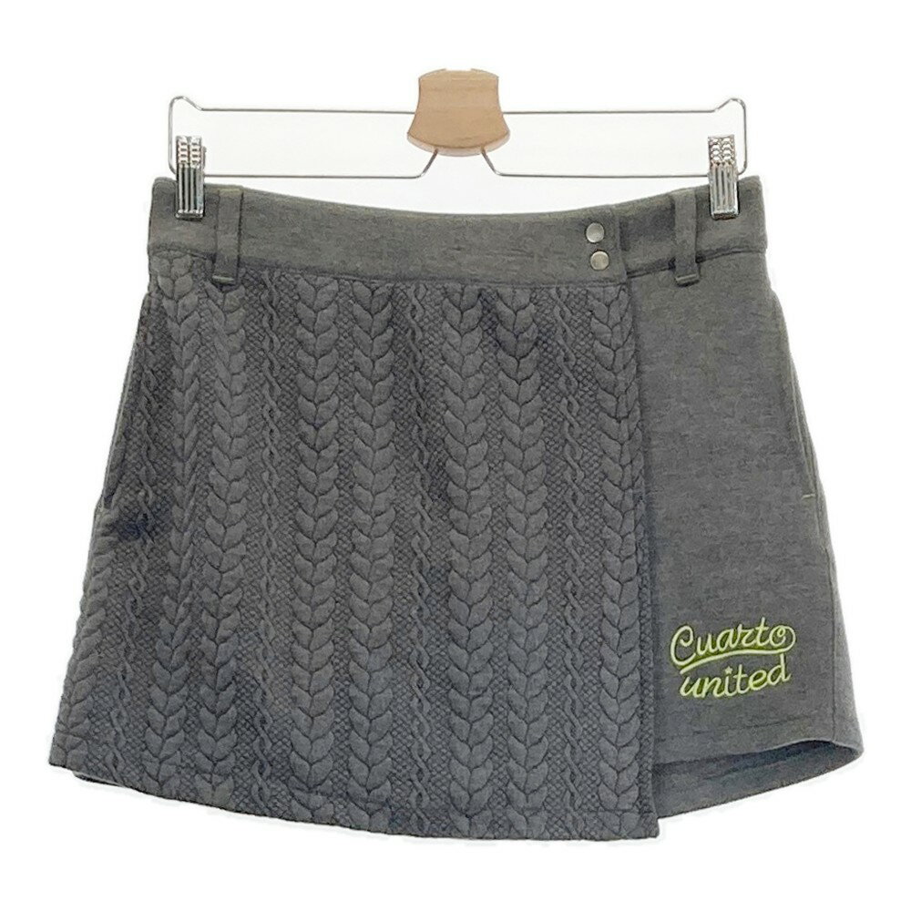 CUARTO UNITED クアルトユナイテッド スウェット キュロットスカート グレー系 M 【中古】ゴルフウェア レディース