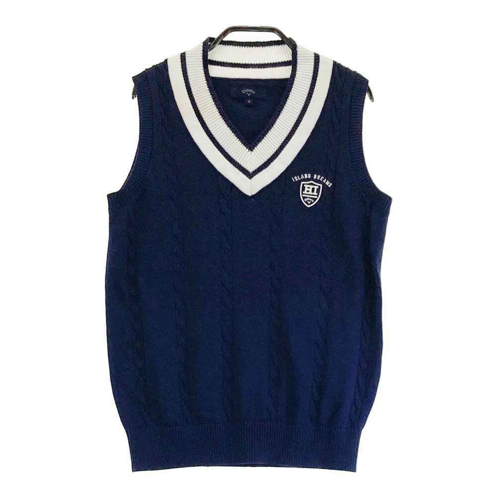 CALLAWAY キャロウェイ Vネック ニットベスト ネイビー系 M 【中古】ゴルフウェア レディース