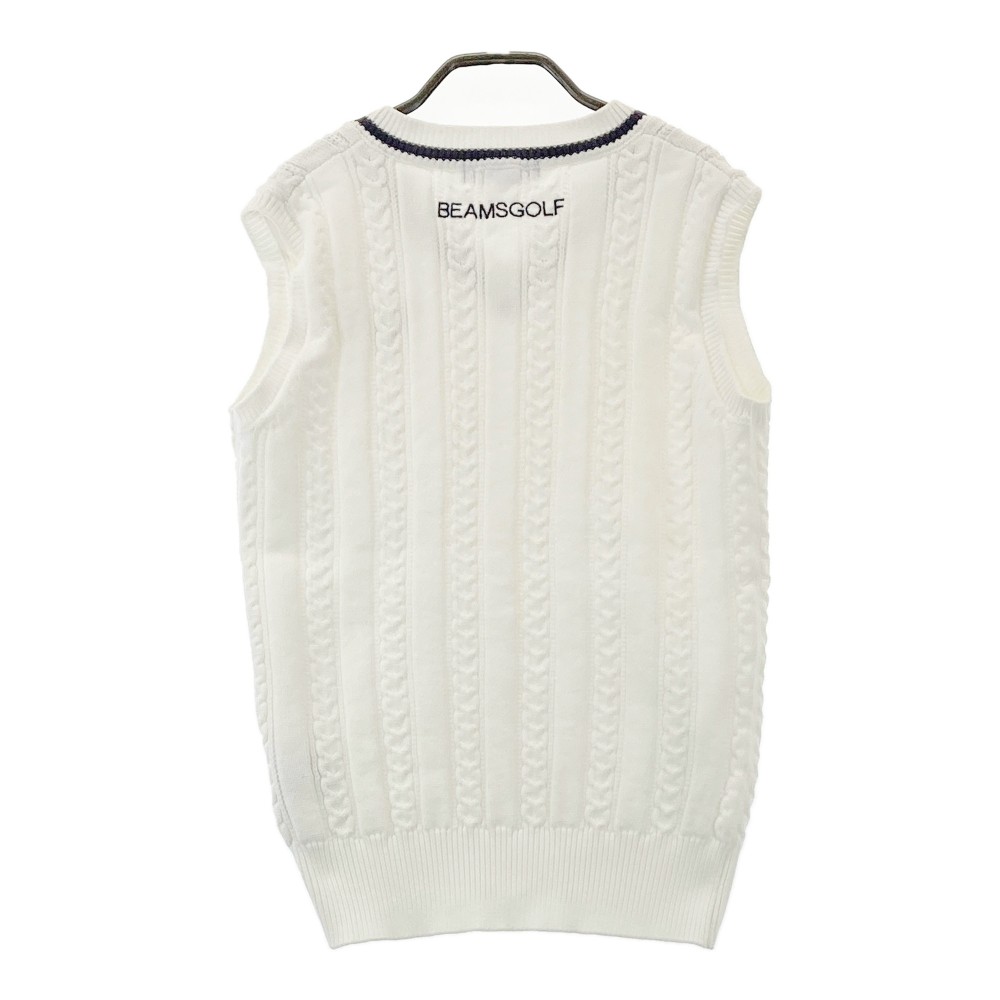 BEAMS GOLF ビームスゴルフ ニットベスト ホワイト系 M 【中古】ゴルフウェア レディース