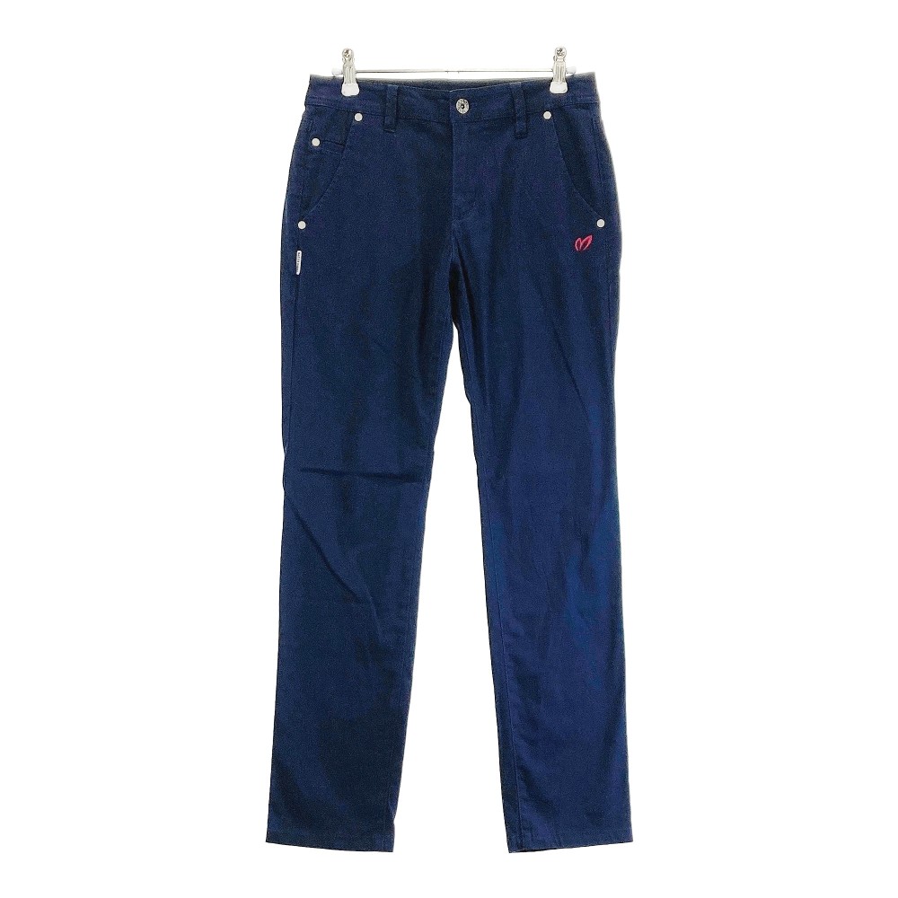 MASTER BUNNY EDITION マスターバニーエディション ストレッチパンツ 花刺繍 ネイビー系 0 【中古】ゴ..