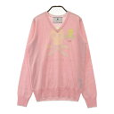 MARK&LONA マークアンドロナ Vネックニットセーター ウール混 ピンク系 M 【中古】ゴルフウェア レディース