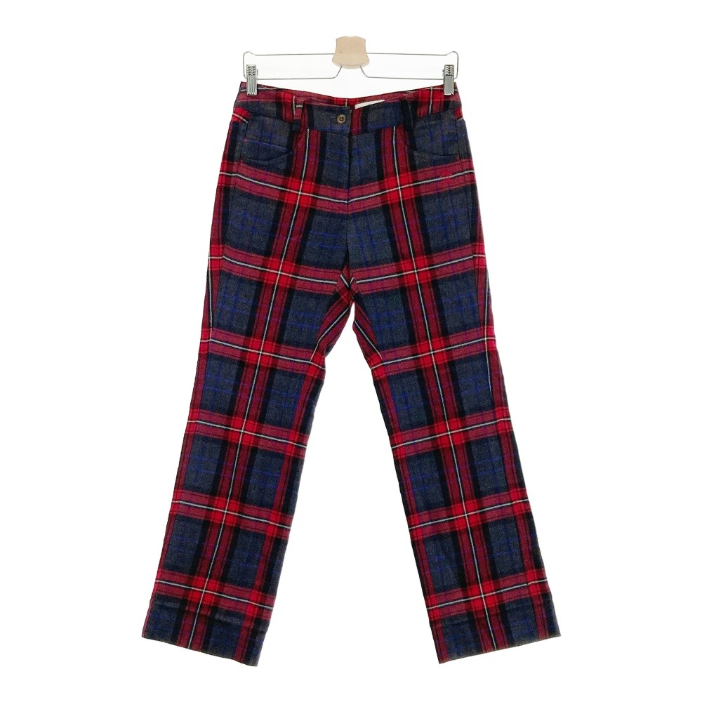 MUNSING WEAR マンシングウェア ストレッチパンツ チェック柄 グレー系 9 【中古】ゴルフウェア レディース