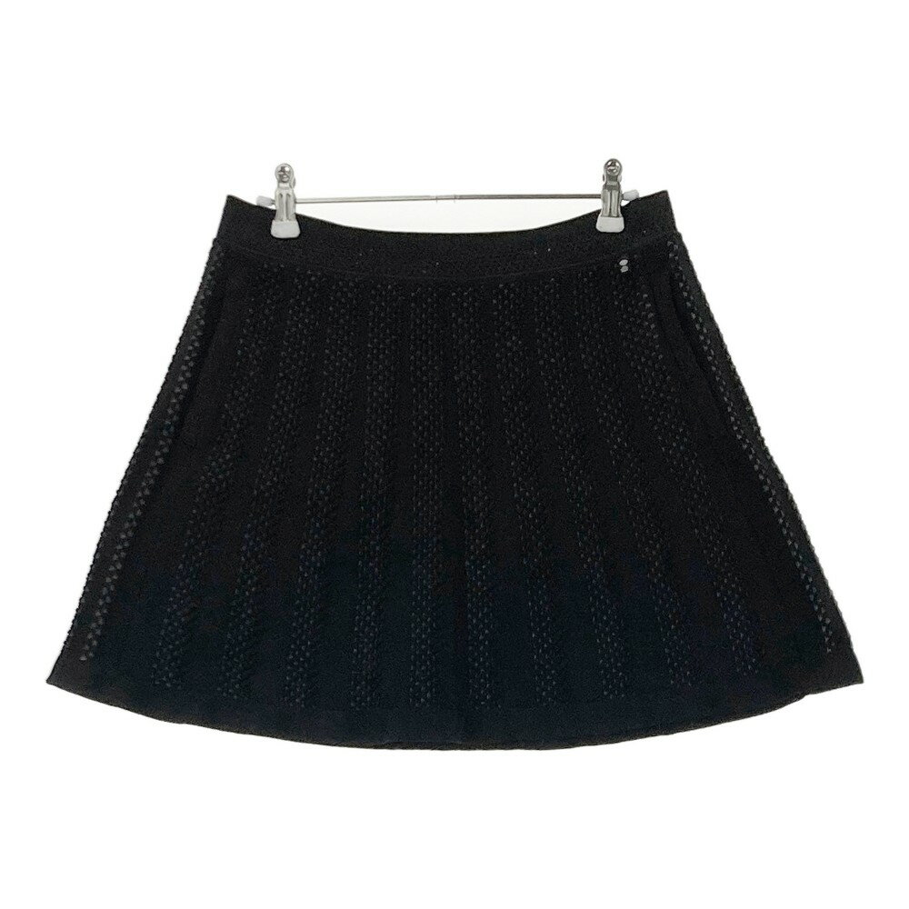 ADIDAS GOLF アディダスゴルフ 2023年モデル インナー付 ジャガードニットスカート ブラック系 L 【中古】ゴルフウェア レディース