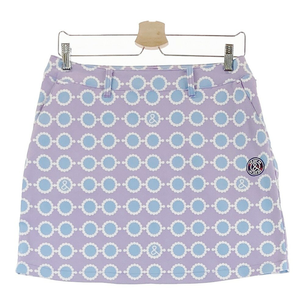 AND PER SE アンパスィ スカート 総柄 パープル系 L 【中古】ゴルフウェア レディース