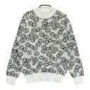 PEARLY GATES パーリーゲイツ ハイネック ニットセーター 総柄 グレー系 0 【中古】ゴルフウェア レディース