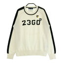 23区GOLF ニジュウサンクゴルフ ウール混 ニットセーター ホワイト系 2 【中古】ゴルフウェア レディース