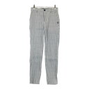 PEARLY GATES パーリーゲイツ 2023年モデル ストレッチパンツ ロゴストライプ柄 グレー系 00 【中古】ゴルフウェア レディース