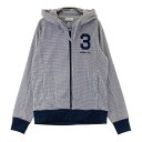 ADIDAS GOLF アディダスゴルフ A03401 ジップパーカー 総柄 ネイビー系 M 【中古】ゴルフウェア レディース