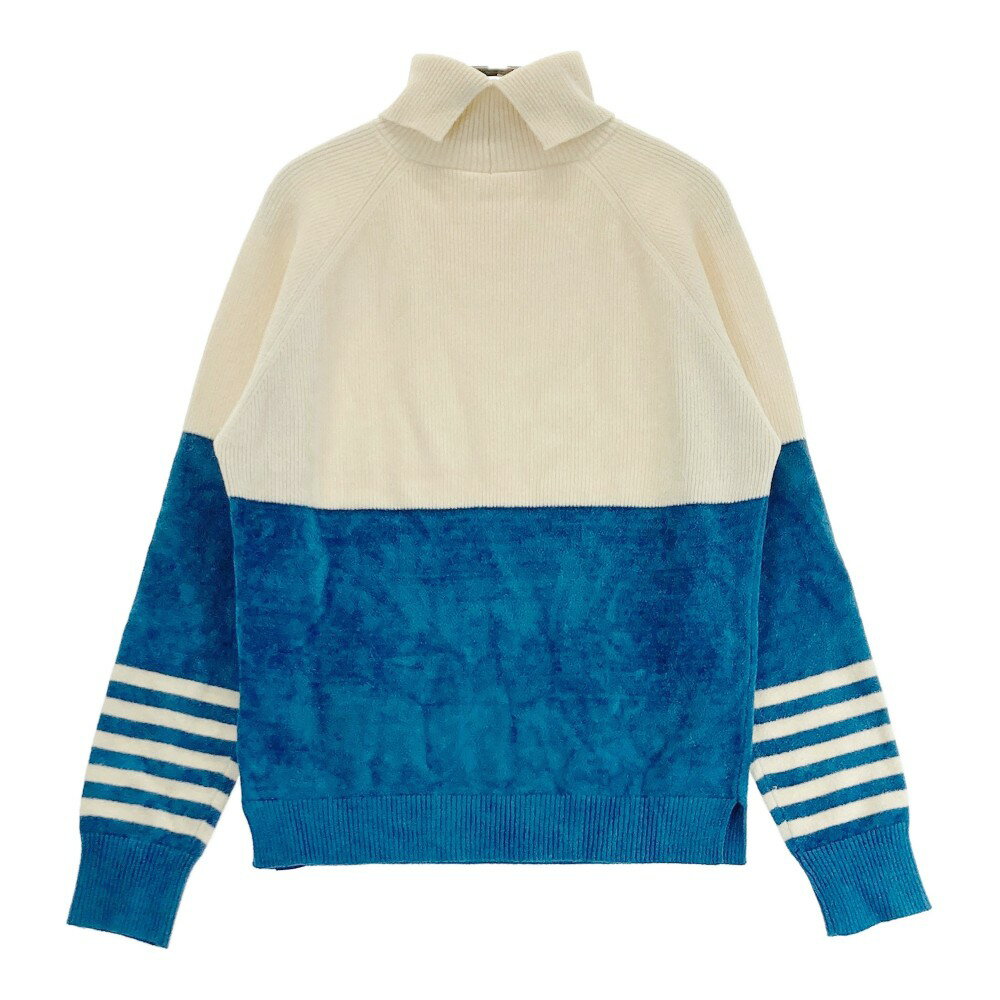 FILA GOLF フィラゴルフ タートルネック 長袖ニットセーター ブルー系 LL 【中古】ゴルフウェア レディース