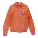 VIVA HEART ビバハート 切替 長袖ニットジャケット オレンジ系 40 【中古】ゴルフウェア レディース