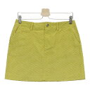ZOY ゾーイ ストレッチスカート 総柄 イエロー系 40 【中古】ゴルフウェア レディース