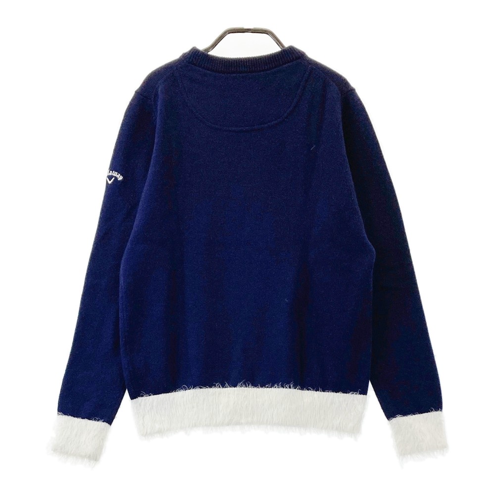 CALLAWAY キャロウェイ ウール混 ニットセーター ネイビー系 S 【中古】ゴルフウェア レディース