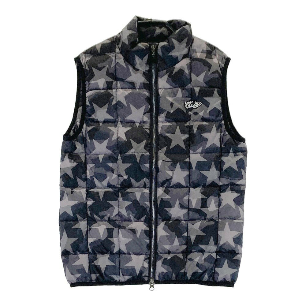 DANCE WITH DRAGON ダンスウィズドラゴン ダウンベスト 星 総柄 グレー系 3 【中古】ゴルフウェア レデ..
