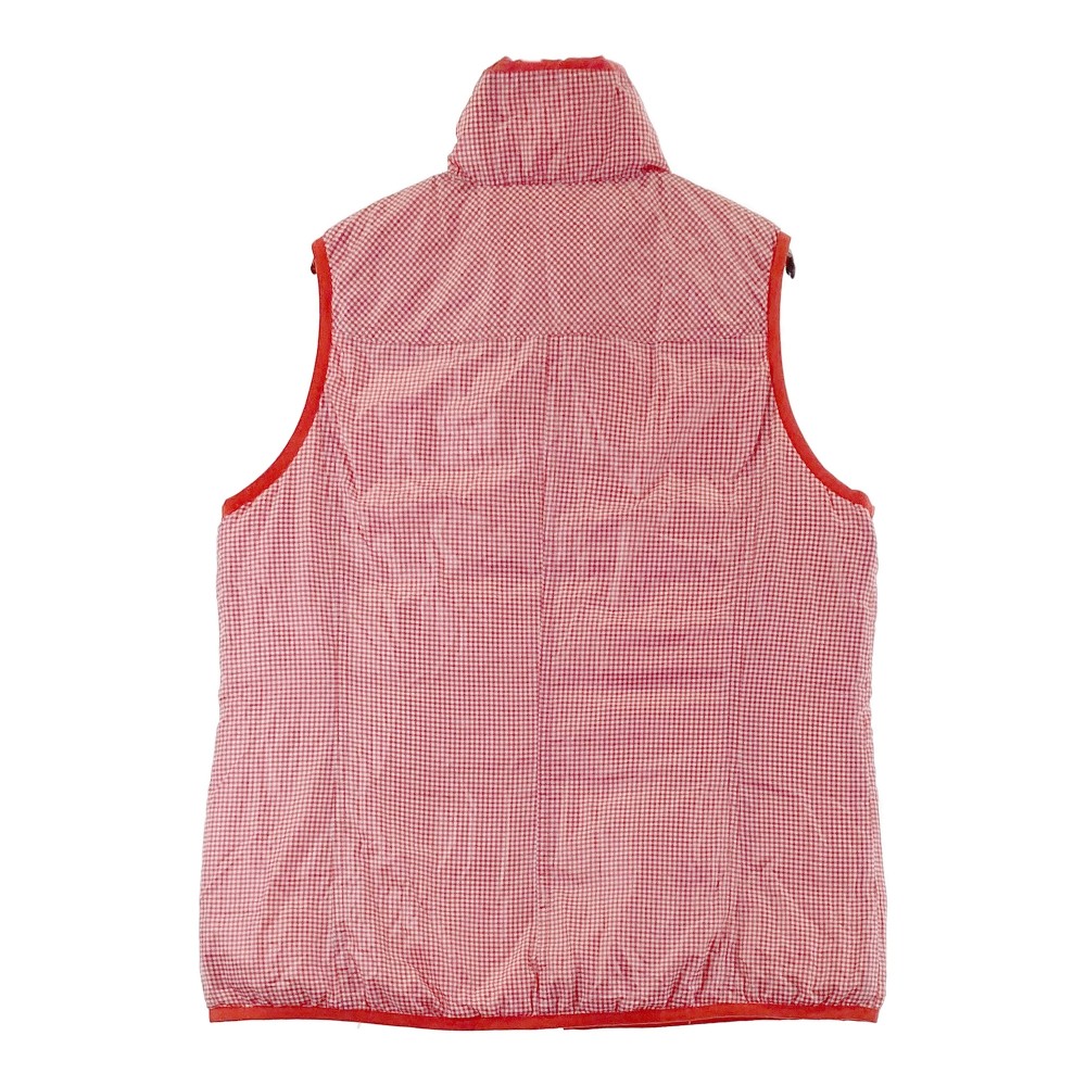 ADABAT アダバット リバーシブル ダウンジップベスト チェック柄 レッド系 40 【中古】ゴルフウェア レディース