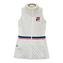 FILA GOLF フィラゴルフ ネックボア 中綿 ワンピース ホワイト系 L 【中古】ゴルフウェア レディース