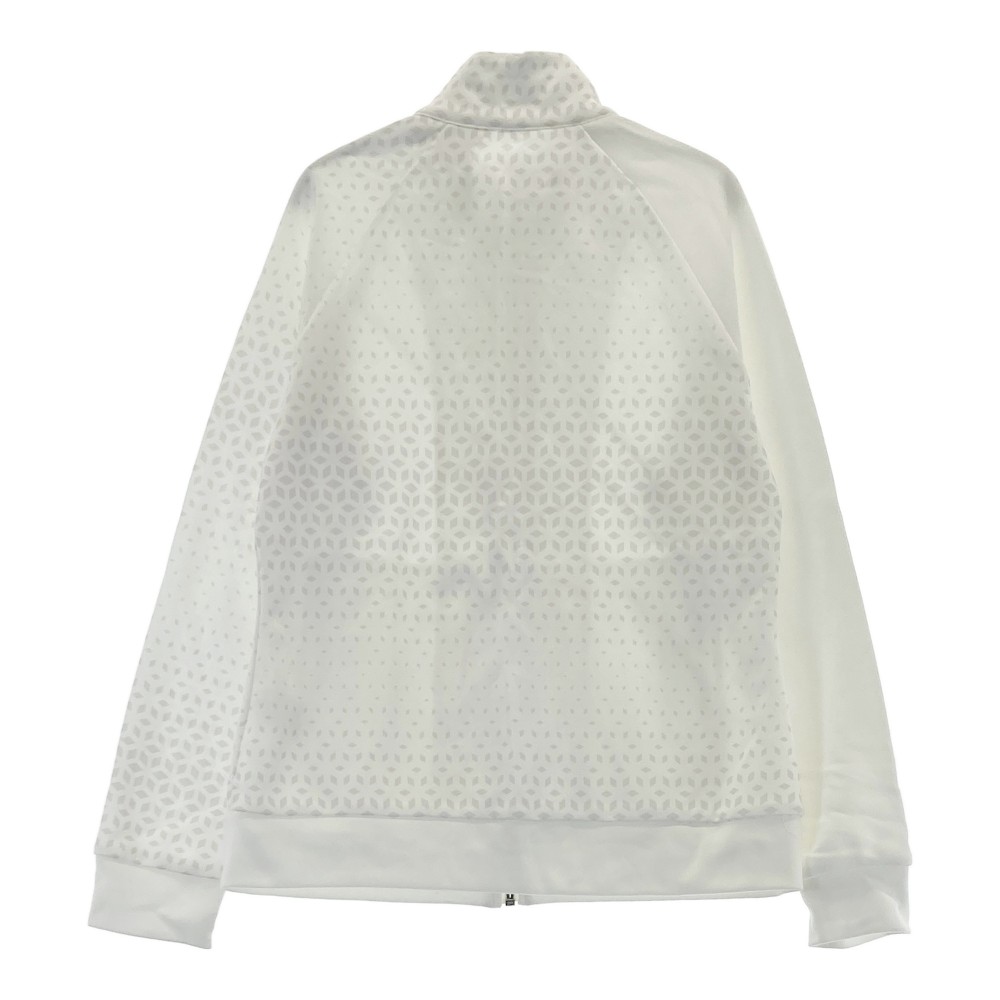 DESCENTE GOLF デサントゴルフ ジップジャケット 総柄 ホワイト系 L 【中古】ゴルフウェア レディース