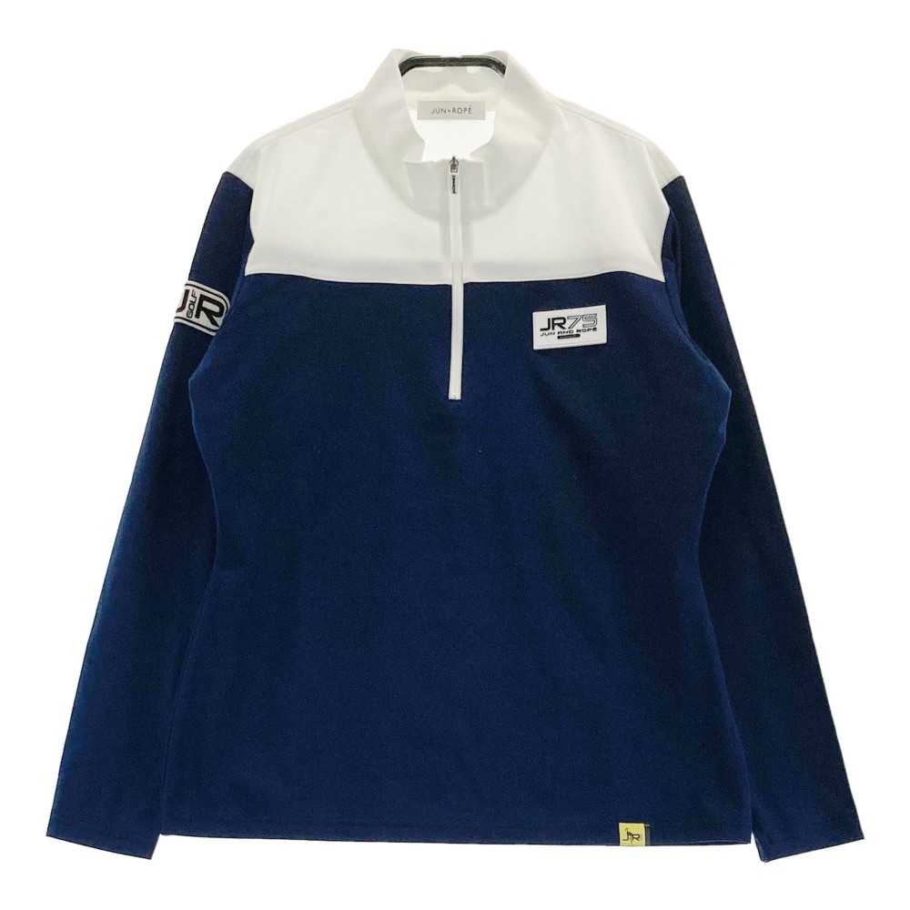 JUN&ROPE ジュン アンド ロペ ハーフジップ 長袖 Tシャツ ネイビー系 L 【中古】ゴルフウェア レディース