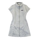 kolwin コルウィン 中綿切替 半袖 ジップワンピース 総柄 グレー系 M 【中古】ゴルフウェア レディース