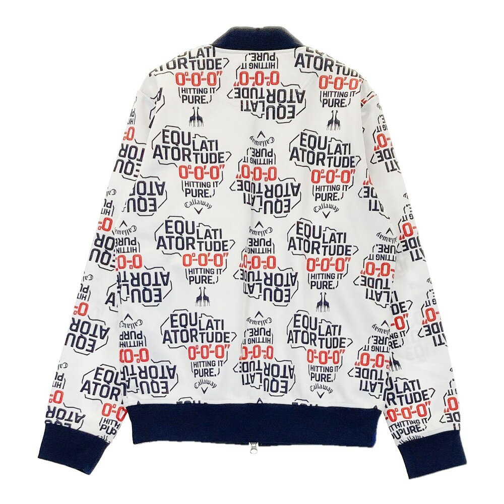 CALLAWAY キャロウェイ ジップジャケット 総柄 ホワイト系 L 【中古】ゴルフウェア レディース