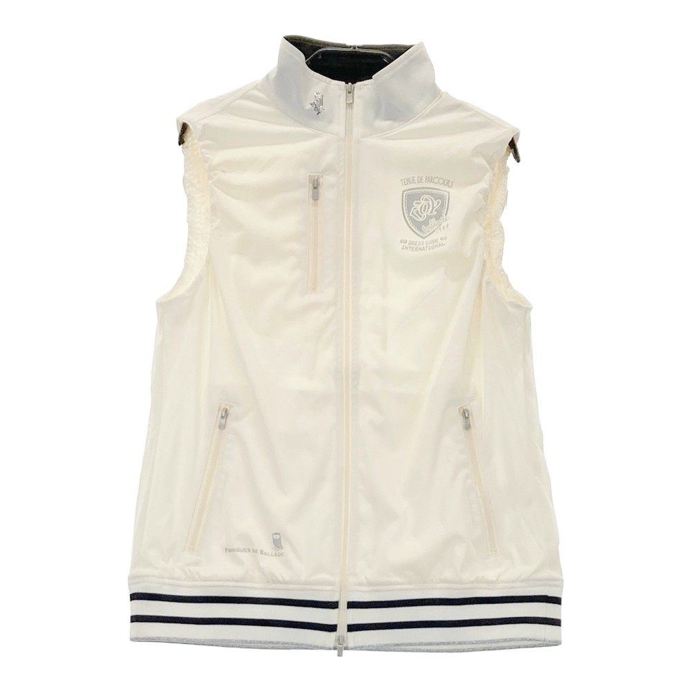 ZOY ゾーイ 裏メッシュ ジップベスト ホワイト系 38 【中古】ゴルフウェア レディース