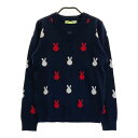 VIVA HEART ビバハート ニット セーター 総柄 ネイビー系 40 【中古】ゴルフウェア レディース
