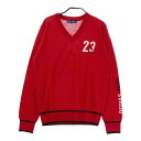 23区GOLF ニジュウサンクゴルフ Vネック ニットセーター レッド系 1 【中古】ゴルフウェア レディース